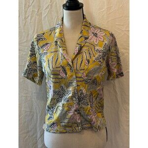 Marine Layer Lucy Floral Print Resort Button Front Camp Shirt XS